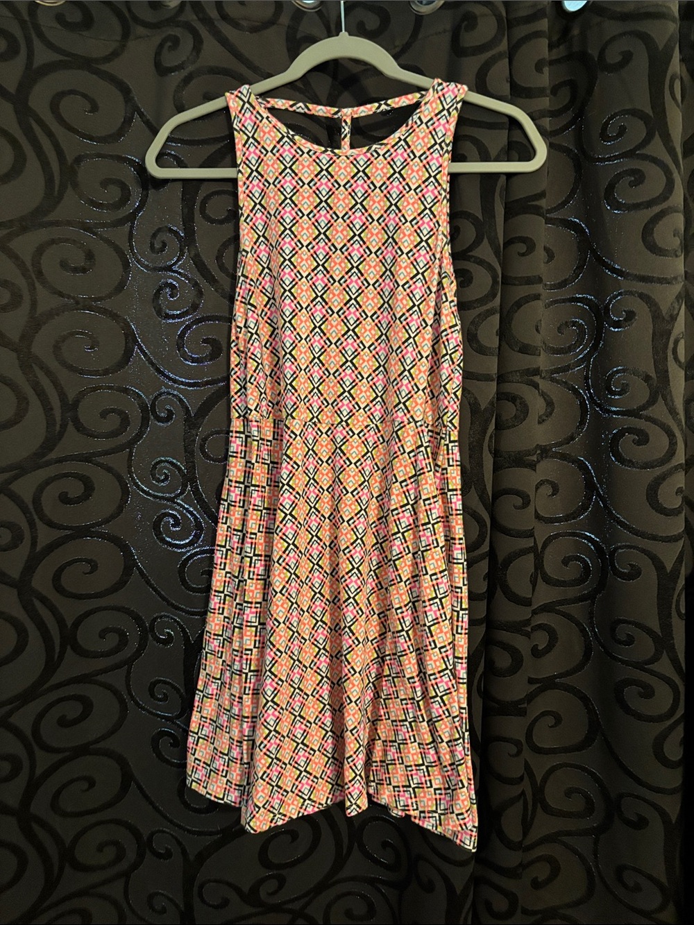 Aeropostale Pink Multicolor Sleeveless Fit-and-Flare Dress